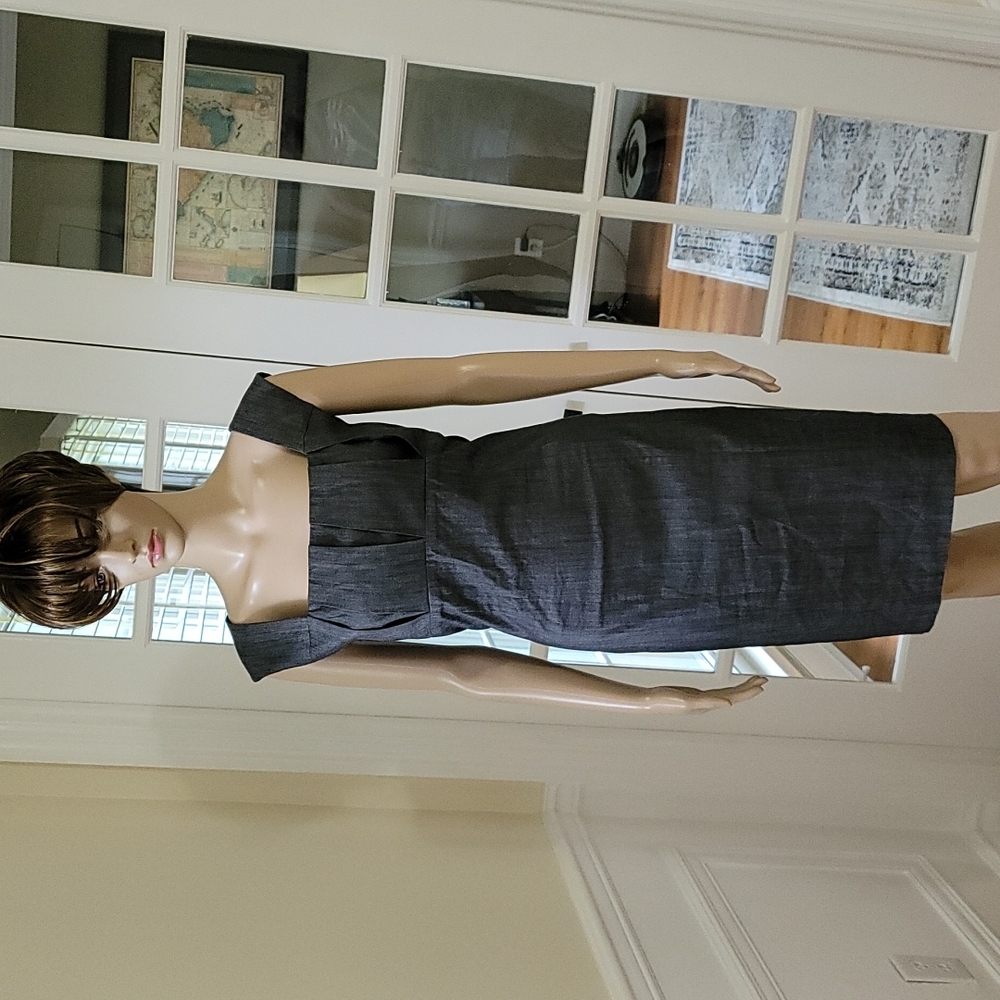 Calvin Klein Chambray Empire Waist dress, Grey, Size 10, Zipper back